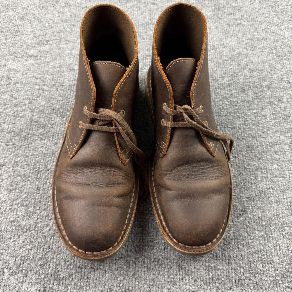 Clarks Bushacre 3 Mens 7.5 Brown Beeswax Leather Chukka Desert Boots 26082286